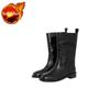 Fashion Black Western Punk Mid Calf Shoes For Woman Women's Boots Half High Round Toe Quality On Offer Comfortable Goth Footwear