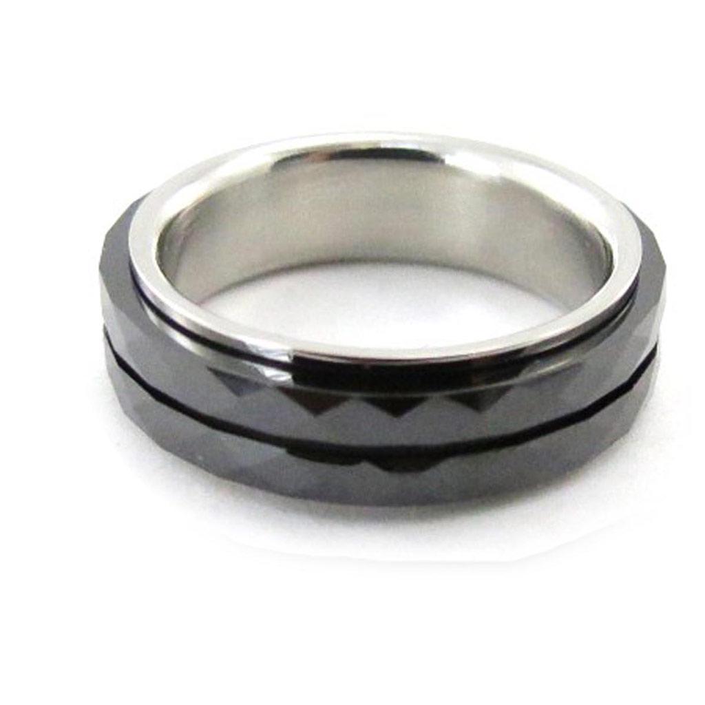 Мужское кольцо 'Peaceful' черная стальная керамика