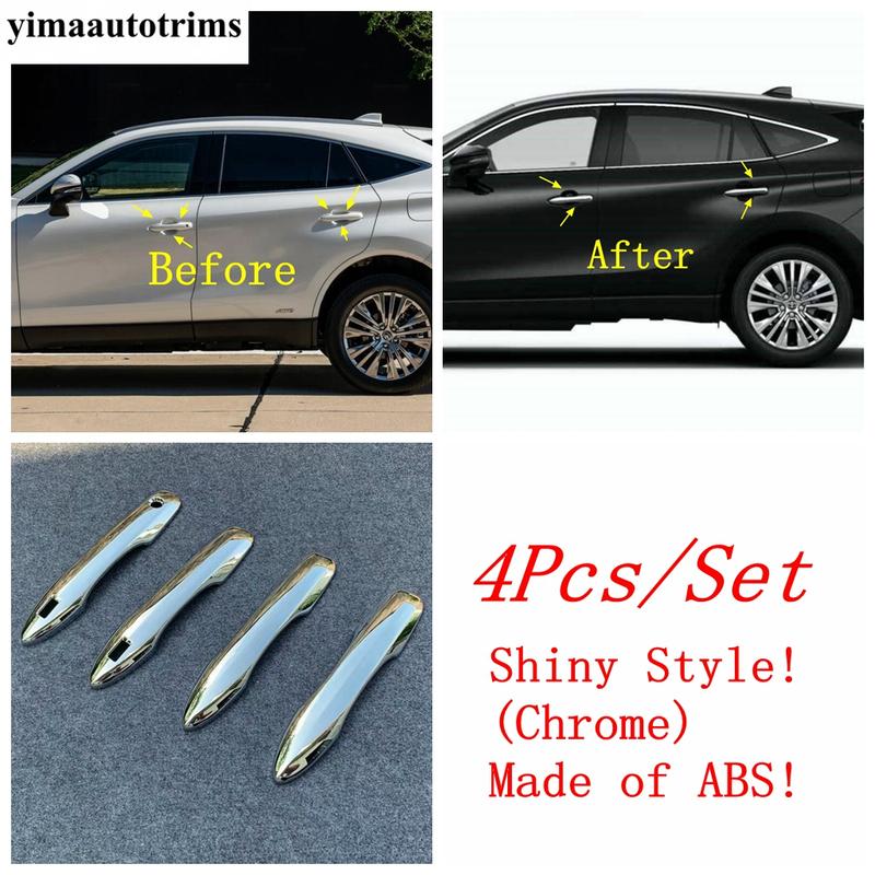 For Toyota Venza / Harrier - 2024 Car Door Handle Decoration Protective Cover Trim Auto ABS Chrome Accessories Exterior
