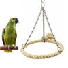 Metal Hanging Cage Bird Toy Cotton Rope Bird Hammock Perch Parrit Swing Stand for Pet Cage