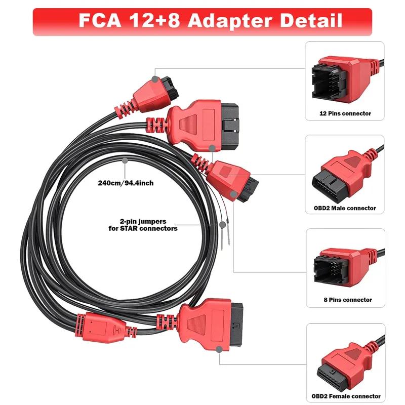 For Nissan 12+8 Adapter FCA Cable For Chrysler OBD2 Connector 12 to 8 Pin/16pin +32pin Diagnostic Cable Car Repair Tool
