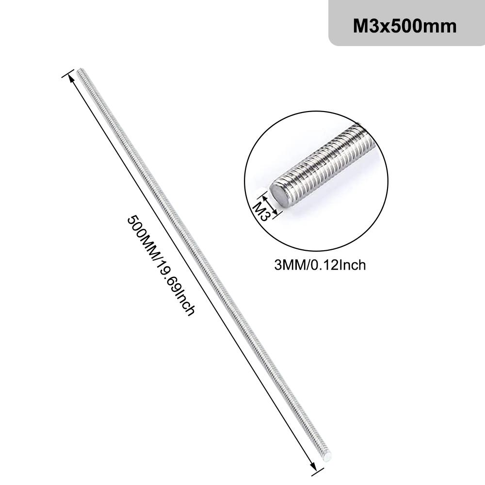 1шт резьбовой стержень 304 нержавеющая сталь винт M2 M2.5 M3 M4 M5 M6 M8 M10 M12 M16 M18 M20