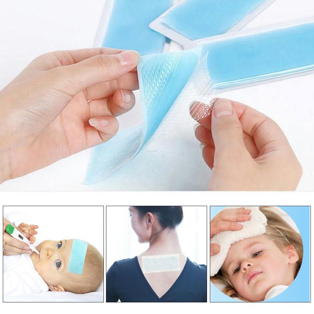 Пластыри для снятия усталости, холодные охлаждающие подушечки для лба, гелевые наклейки в листах