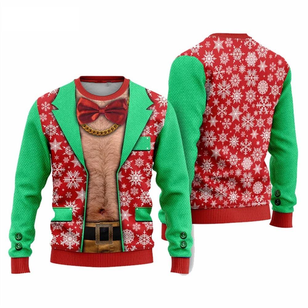 Christmas Fake Cardigan Pullover Man Pullover 3D PrintNew Year Party Sweatshirt Women Party Birthday Christmas Pullovers Kids Tops