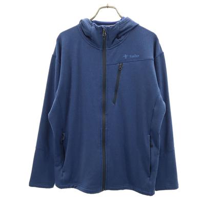 Худи на молнии с длинным рукавом, темно-синее, флис с начесом, мужское, б/у