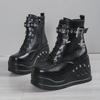 2024 New Boots for Women Fashion Hot Sale Punk Goth Platform Heels Wedge Women's Boots Casual Goth Punk Size 43 Women's Shoes
