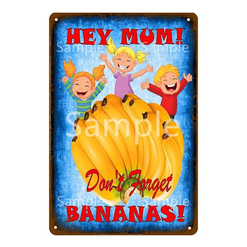 Памятная доска Thatchers Фрукты Бананы Металлическая вывеска Винтажное украшение фермы Домашний декор Наклейка на стену Магазин Живопись Постер для ресторана YL168