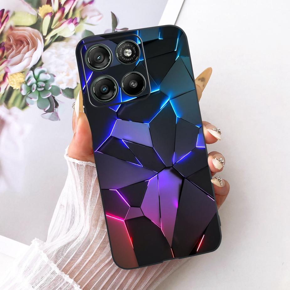 Для Motorola Moto G15 G17 Чехол-аккумулятор Милый Кот Модный Расписной Чехол Мягкий ТПУ Чехол для Телефона Для Moto G17 Power MotoG15 MotoG17 Чехол