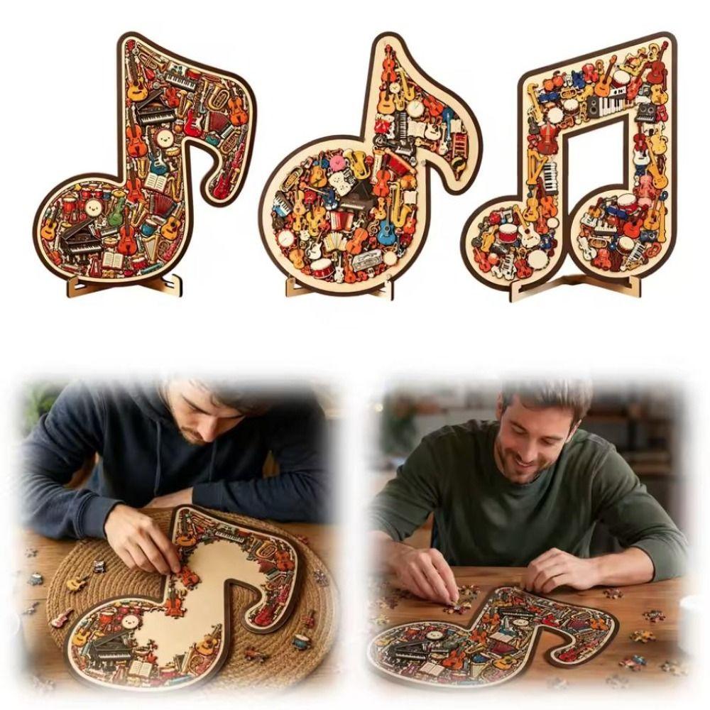 Musical Note Shaped Musical Instrument Puzzle Ornament Musical Instrument Puzzle Home Decoration