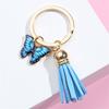 Cute Enamel Butterfly Keychain Simple Metal Animals Key Ring INS Earphone Case Bag Pendant Accessories For Women Men Couple Gift