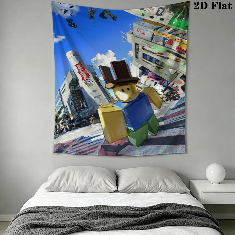 roblox Wall Tapestry Aesthetic Wall Hanging Printed Fabric Blanket Decorative Tapestries for Bedroom Living Room Home Decor