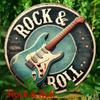 Rock & Roll Guitar Themed Aluminum Metal Tin Sign , Foil Engraved Wall Art Decor - For Home Office - Ideal for Living Room, Bar
