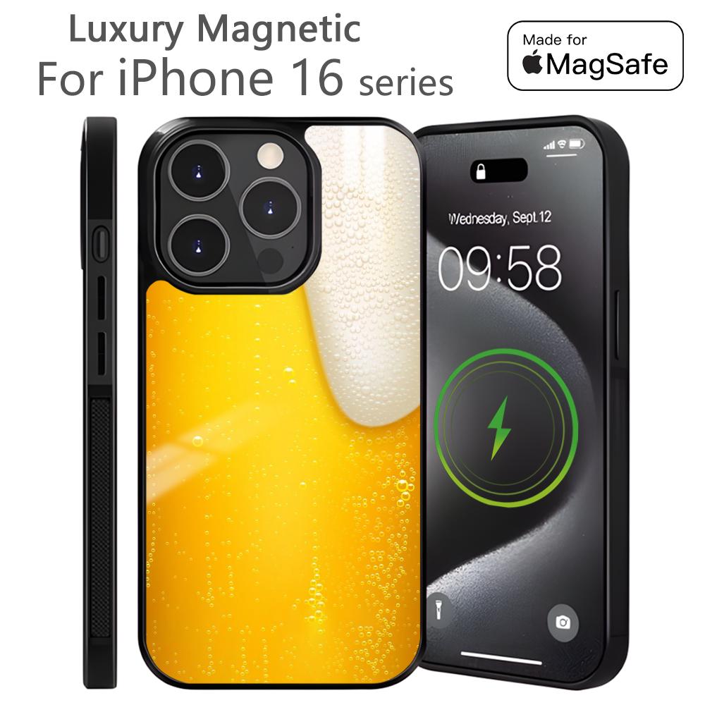 Креативный чехол для телефона с холодной пивой для iPhone 16 15 14 13 12 11 Pro Max Plus Mini Магнитный Magsafe Беспроводная зарядка Чехол