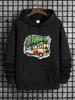 M Marked Bus With Christmas Tree On The Top Print Hoodie