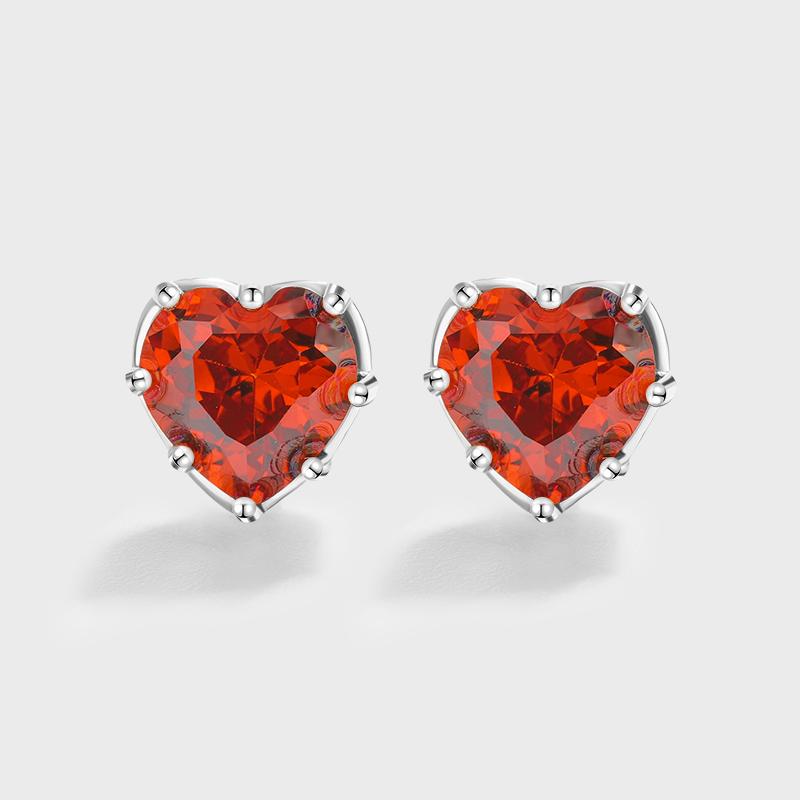 Трендовые серьги-гвоздики из золота 18 карат с рубиновым сердцем для женщин, красные серьги-гвоздики с геометрическим узором из стерлингового серебра с полным бриллиантом, оригинальные обручальные свадебные украшения