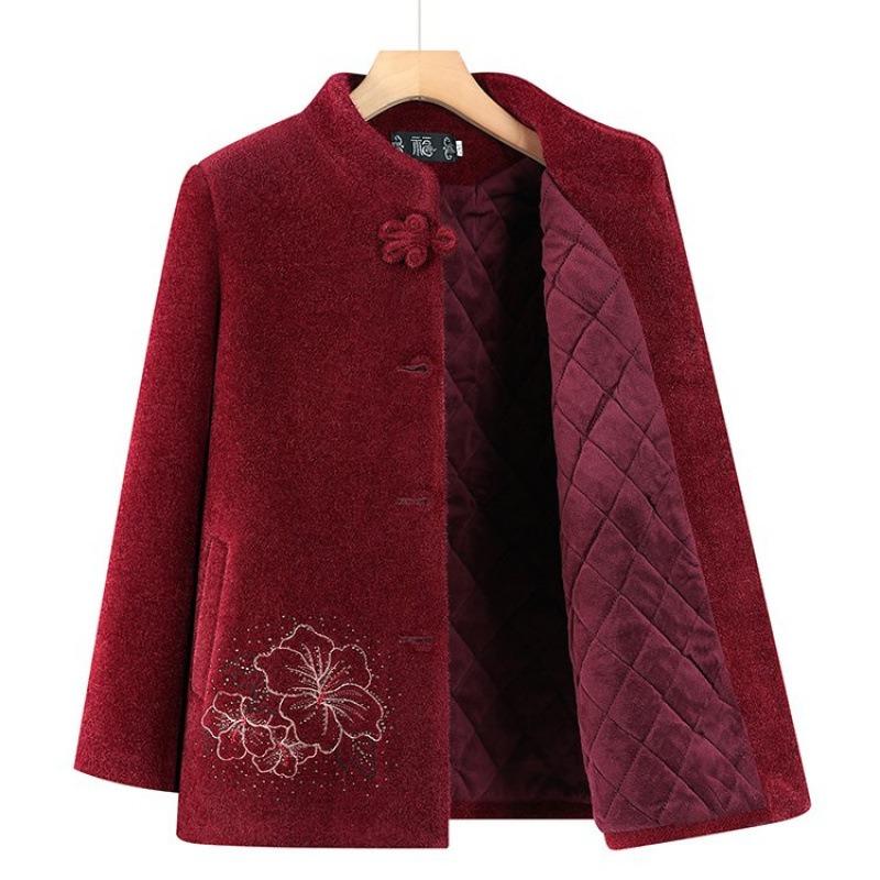 Бабушкино зимнее пальто женское среднего и пожилого возраста зимнее флисовое утепленное пальто пожилая женщина одежда из золотой норки наряд для мамы