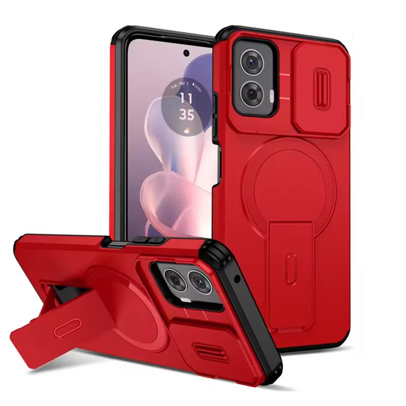 Бронированный чехол Funda для Motorola Moto G Play Stylus Power Edge 2026 2026 Чехол со шторкой для защиты объектива камеры Чехол с поддержкой беспроводной зарядки