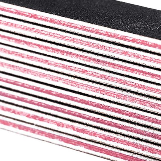 10Pcs Emery Board Large Area Wide Application Sandpaper Black Sand Red Heart Nail File for Salon