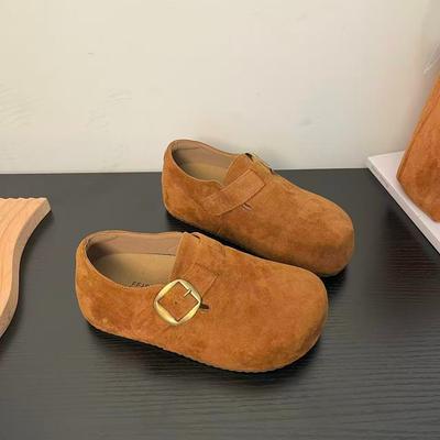 Все включено туфли на одной педали Boken толстая подошва с внутренней высотой 2025 одинарные туфли новые уродливые милые туфли Boken женские туфли Doudou осень