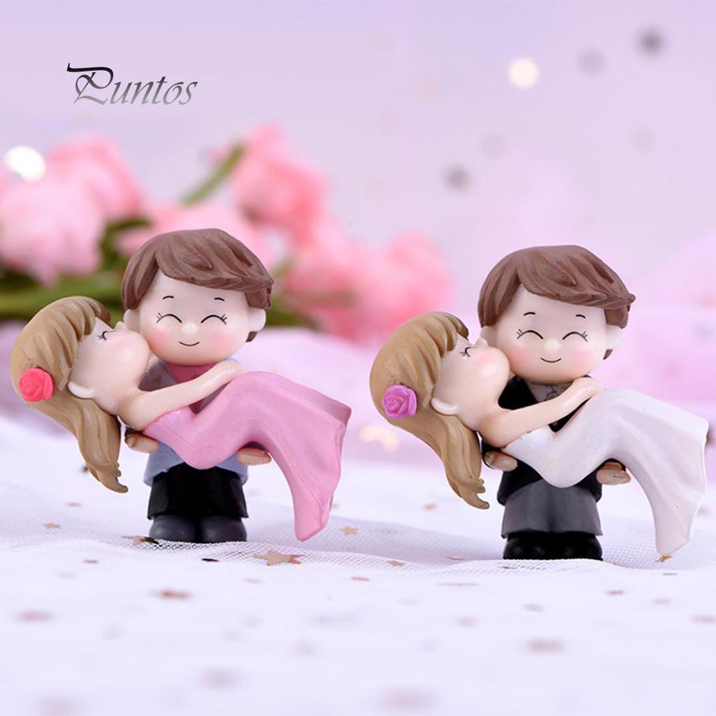 Home Kit Sweet Couple Bride Groom Model Miniature Landscape Wedding Decorative Ornament