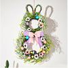 25 Inch Easter Bunny Wreaths for Front Door Decoration,Easter Door Wreath with Pastel Eggs Artificial Floral Decorations for Home Indoor Outdoor