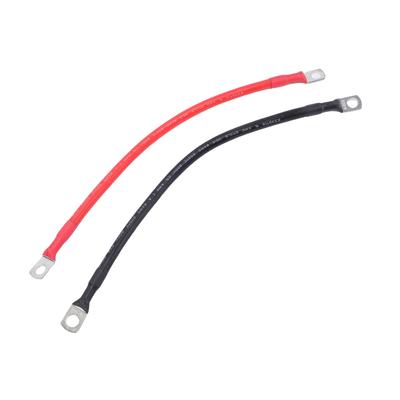 2 шт. аккумуляторных кабелей 6AWG 18 дюймов, кабель для инвертора с лужеными медными наконечниками 0,31 дюйма для солнечной энергетики, морского транспорта, автодома, автомобиля, мотоцикла