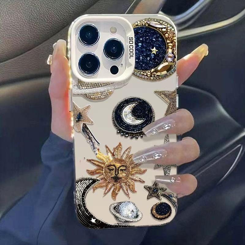 Модный чехол 'Солнце и Луна' для iPhone 14/15/16 Pro/Pro Max & 17 Air