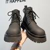 Мужские ботинки мартин на платформе, короткие ботинки на осень и зиму, матовые, тонкие, повседневные, в стиле милитари, локомотивные, 70033-A