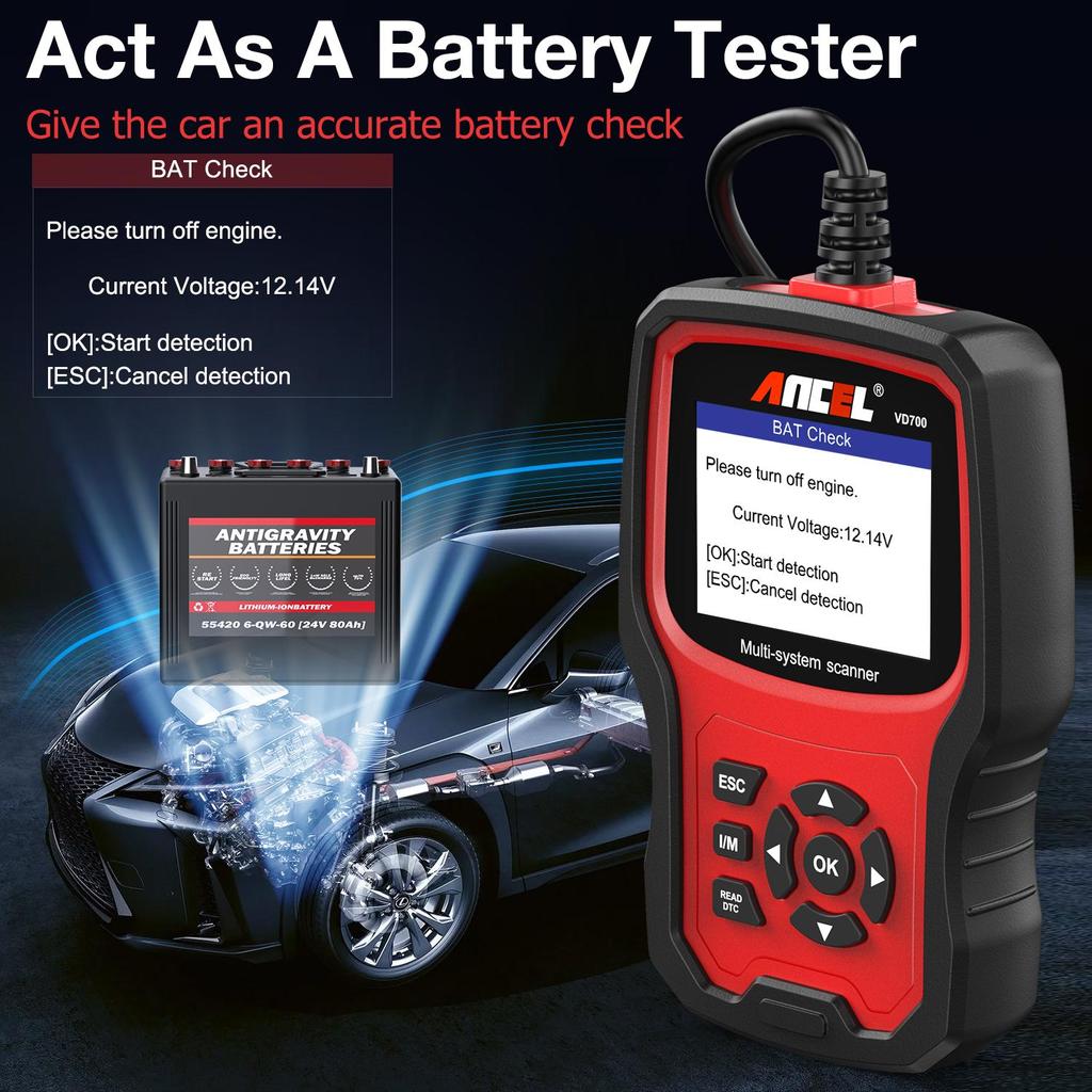 ANCEL VD700 OBD2 сканер автомобильный диагностический инструмент полная система для Volkswagen VW Skoda Seat Oil Service EPB TPMS SAS сброс кодирования форсунок многоязычное
