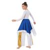 Girls Metallic Contrast Asymmetrical Hem Dress Wide Leg Pants Lyrical Praise Dance Costume Set