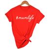 Летняя женская футболка с надписью Mumlife, короткий рукав, круглый вырез, футболка для мамы, женские футболки, мама