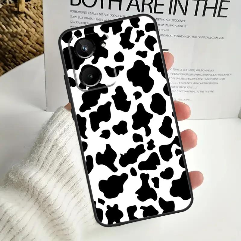 White Black Cow Print For Realme GT Neo 5 GT5 9 10 11 12 Pro Plus C30 C31 C33 C35 C25s C21Y C51 C55 C67 C53 Case