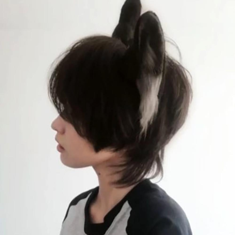 Ободок с кошачьими ушками JK Животные Пушистый Косплей Головной убор Милый Волк Собака Повязка для волос Макияж