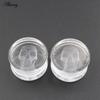 Alisouy 2PCS New Transparent Glass Skull Flared Ear Tunnels Plugs Flesh Stretcher Expander Gauges Earrings Piercing Body Jewelry