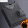 Men's Winter Thermal Underwear Fleece Thickened Warm Sweatshirt O Neck V Neck Base Shirt Large Size