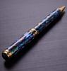 Xezo Maestro Twist Action Ballpoint Pen Medium Point Iridescent New Zealand Paua Seashell Inlay Gold Plated Handcrafted Limited Edition 18-Karat