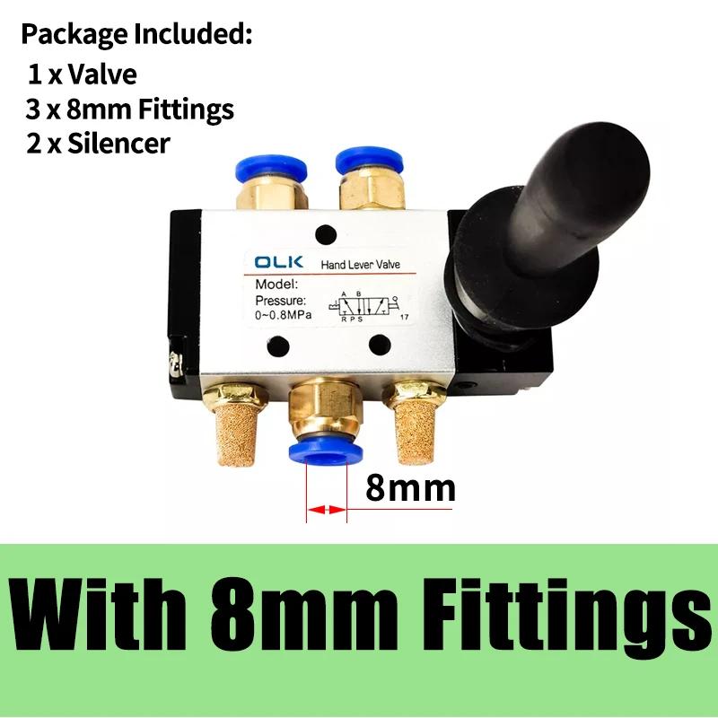 5/2 Way Pneumatic Air Hand Lever Operated Valve Manual Control 2 Position 3 5Port Push-Pull 3H210-08 4H210-08 4H410-15
