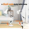 Светодиодная настольная лампа для ухода за глазами, американская складная настольная лампа для ухода за глазами, для чтения и учебы, с зажимом на длинной ножке, настольная лампа для ухода за глазами, двойная настольная лампа для ухода за глазами