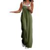 Lady Jumpsuit Collarless Spaghetti Strap Backless Sleeveless Loose Wide Leg Full Length Overalls Casual Daily Wear Outfit