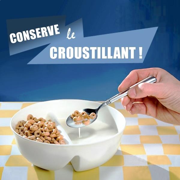 Чаша для хлопьев с двумя отделениями 2 в 1, разделенная чаша