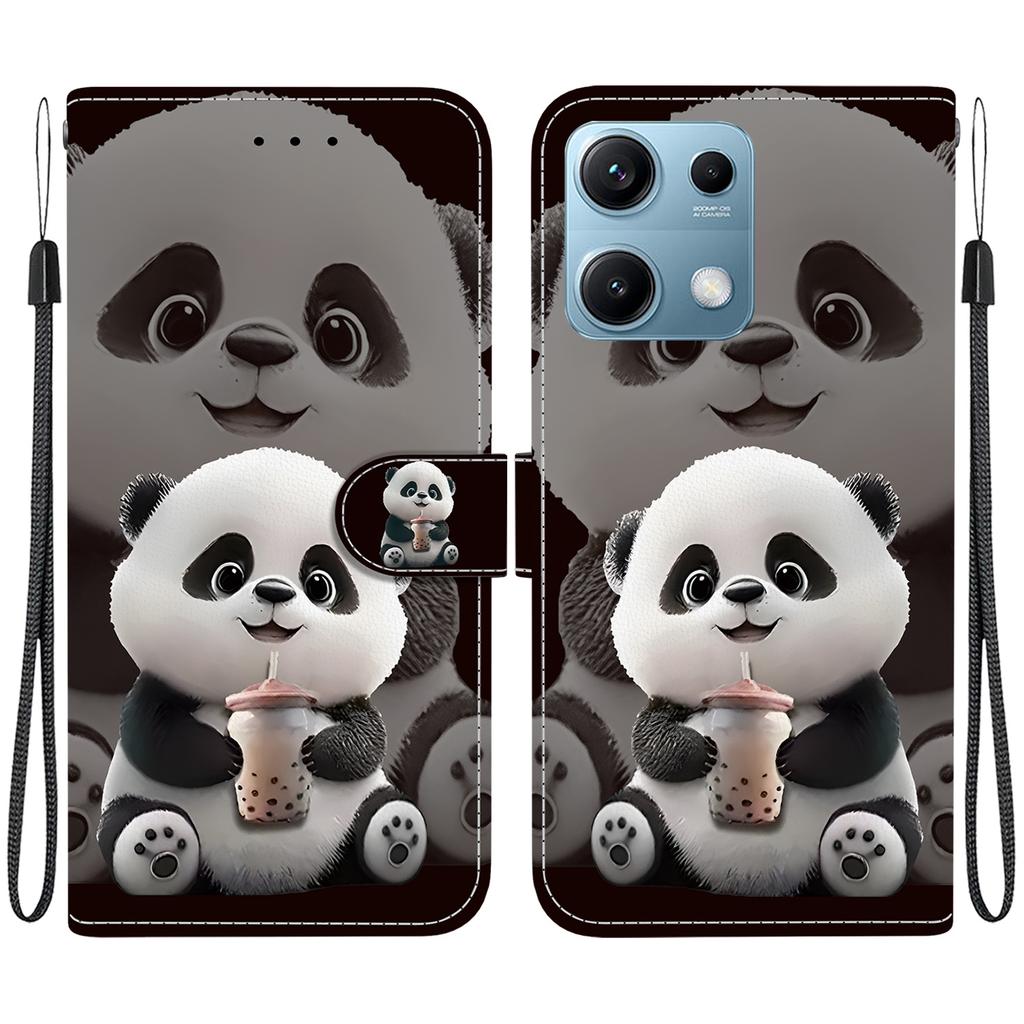 Чехол-книжка из искусственной кожи ручной работы для Xiaomi Redmi Note 14S, противоскользящая противоударная обложка с ремешком на запястье и дизайном в виде кошки с сердечком/розой