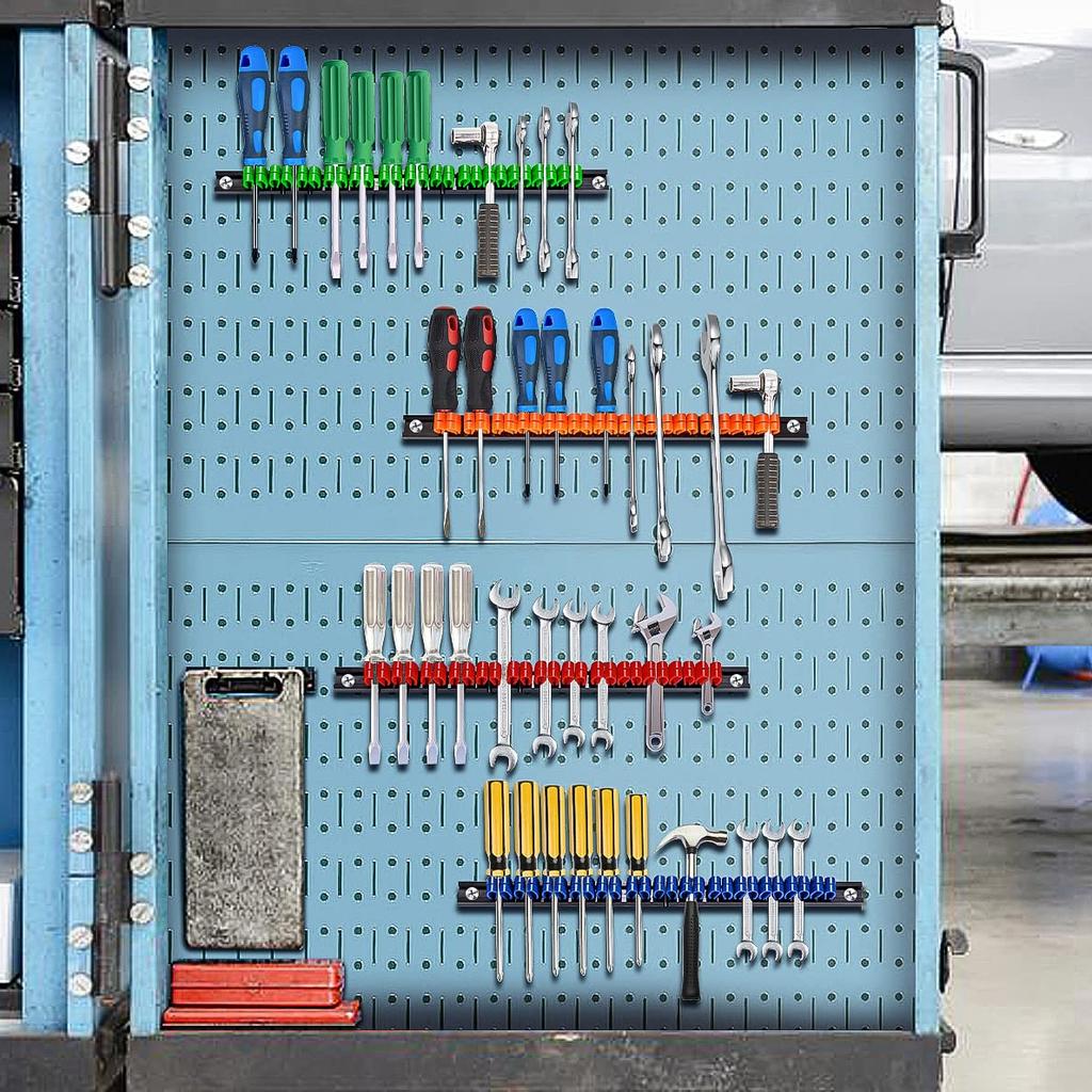 Laofeei Держатель для отверток Держатель для инструментов Держатель для инструментов Плоскогубцы Настенная стойка для хранения в гараже Монтажные винты в комплекте Набор из 4 штук (черный)