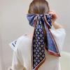 Fashion Print Hair Ribbon Scarf Women Neck Tie Bag Scarfs Satin Silk Skinny Headscarves Ladies Foulard Floral Bands New
