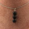 Stones and Minerals. 3 Lava Beads Necklace 8 Mm. Stainless Steel Chain. Necklace Women, Men. Customizable Size.