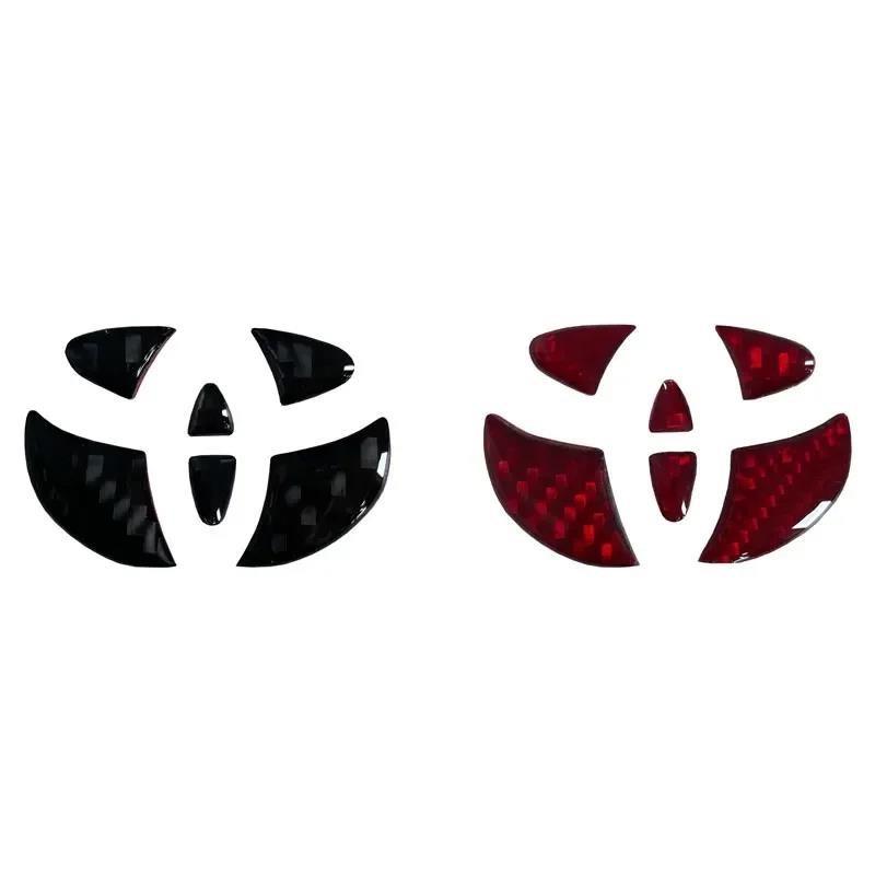 Наклейка-эмблема на руль автомобиля из углеродного волокна Для Toyota RAV4 Hilux Aygo Yaris Ractis Corolla Camry CHR Auris Tacoma