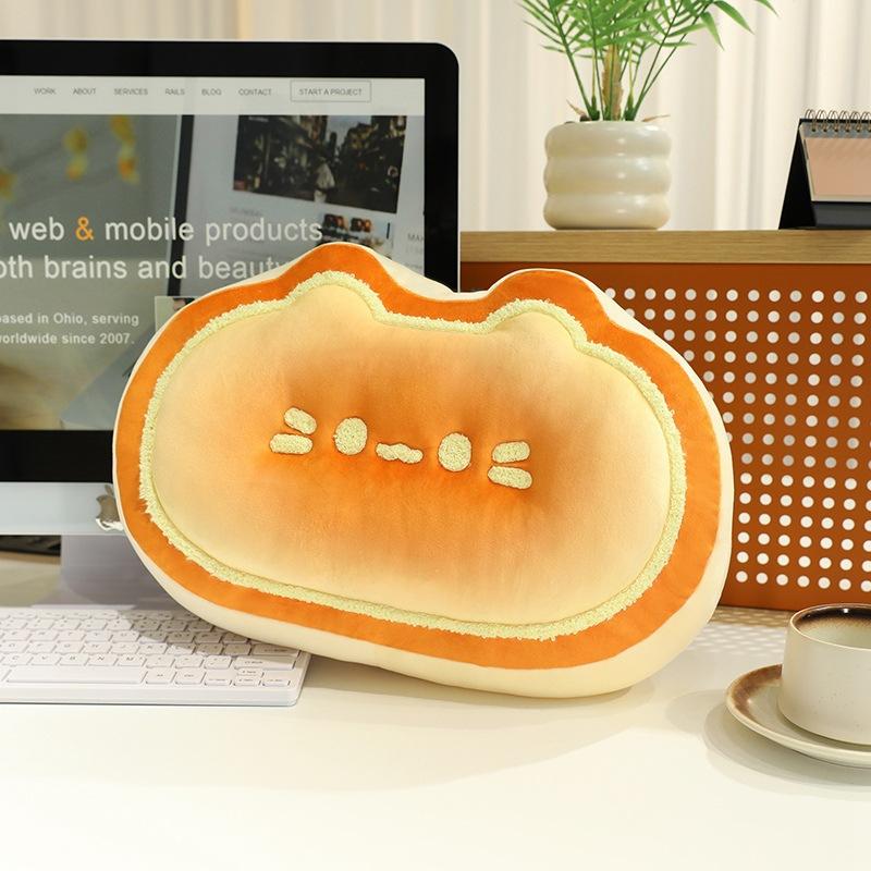 Подушка-игрушка из сыра средней прожарки, забавная, в виде хлеба с маслом, кота, поросенка, утолщенная, особой формы, декоративная подушка для прикроватной тумбочки, дивана