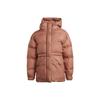 Logo Print Hidden Zipper Hooded Long Sleeve Puffer Jacket Women Jackets Pink HG6892