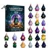 Festival Atmosphere Accessories Coastal Gnome Advent Calendar, 24Pcs Acrylic 2D Sea Glass Ornament Set Christmas Tree Decor with Hanging String, Beach