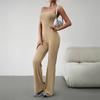 Женский осенне-зимний элегантный облегающий сексуальный комбинезон с бюстгальтером без бретелек, однотонный комбинезон с открытой спиной