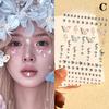 1 шт. Наклейка для лица с бриллиантами, драгоценными камнями и жемчугом, 3D, разноцветные стразы, тату, наклейки для теней для век для фестиваля, ногтей, тела, макияжа, блестящий декор